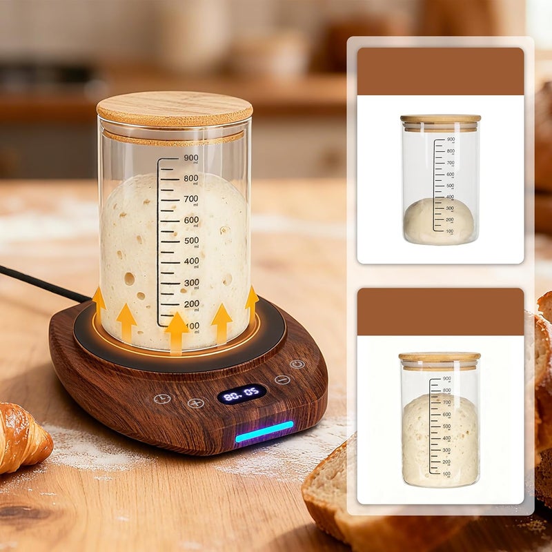Everkeen Sourdough Starter Warmer，Precise Control of Every 1°F (70-120°F)，24-Hour Timer Intelligent Memory Heating Function Sourdough Starter Heater for Home Baking with Thermometer - Image 4